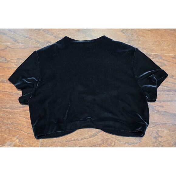 Velvet Black Short Sleeve Bolero Jacket Shrug For Women Size M By Tiana B - Picture 9 of 10